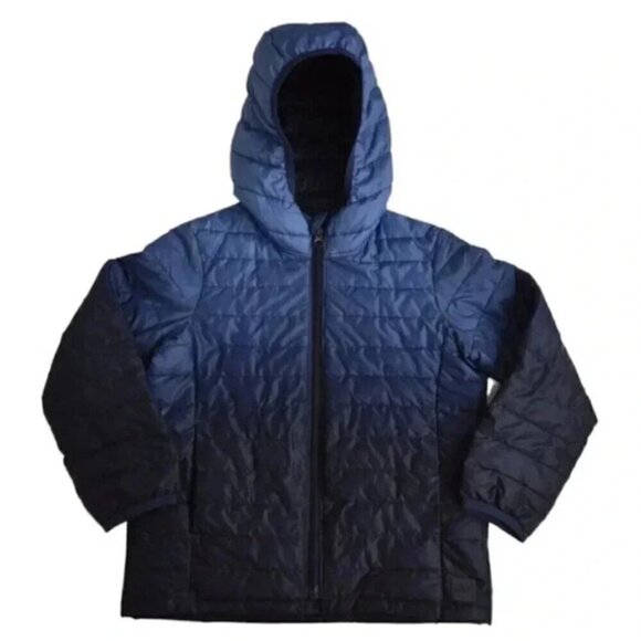 Gap Puffer Jacket Coat Ombre Hooded  Blue Lightweight Size XS - Picture 1 of 8